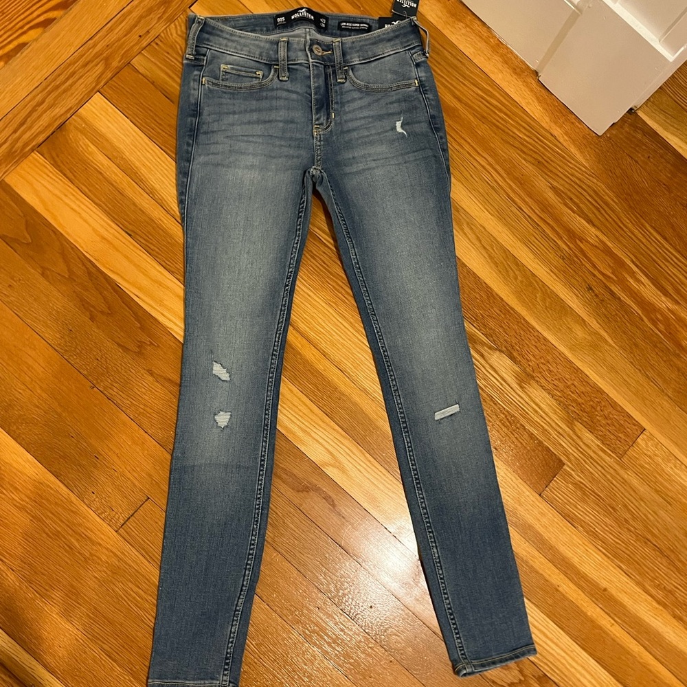 Hollister dark ripped skinny jeans